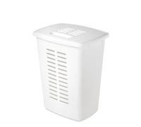 Orthex Laundry Basket with Lid 60 L, White, Plastic Hamper with Handles | Laundry hamper with handles and air holes for the bathroom and utility room, laundry box for sorting light and dark clothes