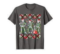 Ortho Squad Xmas Nurse Three Santa Skeletons Funny Dancing T-Shirt, Men, Asphalt Grey, 6X-Large