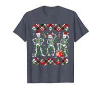 Ortho Squad Xmas Nurse Three Santa Skeletons Funny Dancing T-Shirt, Men, Heather Blue, 6X-Large