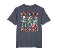 Ortho Squad Xmas Nurse Three Santa Skeletons Funny Dancing T-Shirt, Men's Big and Tall, Heather Blue, 2X Tall