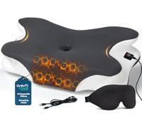 OrthoCloud Heated Orthopedic Pillow for Neck and Shoulder Pain, Cervical Memory Foam Neck Pillow for Side Sleepers, Back Front Sleeper, Butterfly Pillows with 3 Heat Levels & Free Eye Mask