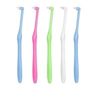 Orthodontic Toothbrushes 5 Pack - Single Tuft Dental Interspace Brushes for Braces, Bridges & Detail Cleaning, Small Soft Tapered Head with Ergonomic Handle