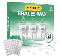 Orthodontic Wax Dots 120 Count, Strawberry, Individually Wrapped for Braces | Hemispherical Pre-Shaped Design, Strawberry Flavour, Strong Adhesion & All-Day Hold, Pre-Cut Individually Wrapped for Hygiene