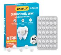 Orthodontic Wax for Braces, 140 Dots Individually Wrapped Dental Wax for Braces & Aligners, Pain Relief from Mouth Irritation, Unflavoured