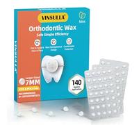 Orthodontic Wax for Braces, 140 Dots Individually Wrapped Dental Wax, Mint Flavoured Pain Relief for Braces & Aligners, Freshens Breath While Protecting