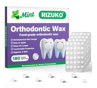 Orthodontic Wax for Braces - 180 Dental Wax Dots | Hygienic Individual Wraps, Mint Flavor