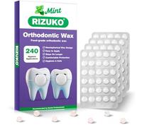 Orthodontic Wax for Braces - 240 Dental Wax Dots | Hygienic Individual Wraps, Mint Flavor