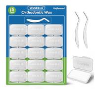 Orthodontic Wax for Braces - 750 Pre-Cut Dental Wax Dots, Safe for Kids & Adults, Unflavoured, 15-Pack