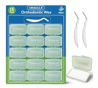 Orthodontic Wax for Braces - 750 Pre-Cut Dental Wax Dots, Safe for Kids & Adults, Wax for Brackets & Aligners, Mild Mint Flavour, 15-Pack