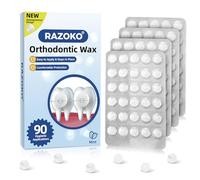 Orthodontic Wax for Braces, Hemispherical Mint Dots, Food-Grade, 90 Count
