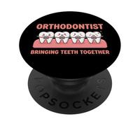 Orthodontist Bringing Teeth Together Braces Funny Dental PopSockets Adhesive PopGrip
