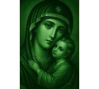 Orthodox Christian Notebook Journal Greek Icon Panagia Virgin Mary 6x9 120 pages lined green