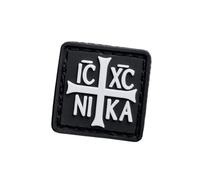 Orthodox Cross PVC Patch Tactical Morale - Glow in The Dark IC XC NI KA Christian Symbol for Backpacks, Gear & Vests - Hook & Loop Backing