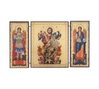 Orthodox Folding Icon - Christ in Glory Triptych - Byzantine Style Christian Icon - Religious Gift