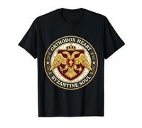 Orthodox Heart Byzantine Soul Christian Byzantium Eagle Value Graphic T-Shirt, Men, Black, M