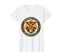 Orthodox Heart Byzantine Soul Christian Byzantium Eagle Value Graphic T-Shirt, Women, White, S