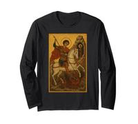 Orthodox Icon of Saint George Slaying The Beast Long Sleeve T-Shirt