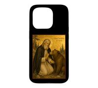 Orthodox Icon of St Seraphim of Sarov with a Bear Case for iPhone 15 Pro