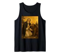 Orthodox Icon of St Seraphim of Sarov with a Bear Tank Top