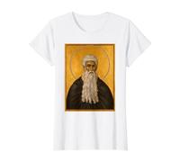 Orthodox Icon Saint Arsenius Value Graphic T-Shirt, Women, White, M