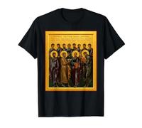 Orthodox Icon The Synaxis of the Twelve Apostles Value Graphic T-Shirt, Men, Black, S