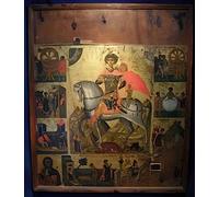 Orthodox Icons photo A4 saint george icon in pyrgos santorini