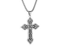 Orthodox Pattern Cross Necklace for Men Women Slavic Christian Prayer Jewelry Amulet Collar