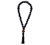 Orthodox Prayer Rope Chotki Christian Komboskoini 30 Knots Wood Cross Black