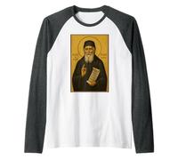 Orthodox Saint Paisios of Mount Athos Icon Raglan Baseball Tee