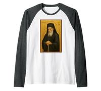 Orthodox St. Joseph of Vatopedi Icon Raglan Baseball Tee