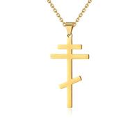 Orthodox Stainless Steel Cross Necklace For Men And Women, Simple Retro Silver Glossy Titanium Steel Cross Pendant
