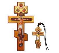 Orthodox Wall Cross - Wooden Byzantine Crucifix V1