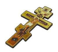 Orthodox Wall Crucifix | Wall Traditional Russian Orthodox Crucifix - 8 Inch Byzantine Double-Sided Wooden Sculpture for Indoor Praying Family Altar Prayer Corner Bedroom
