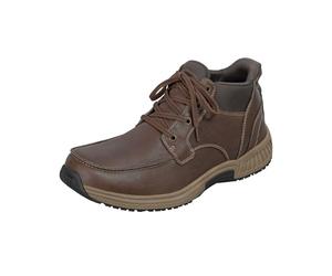 Orthofeet Men's Orthopedic Leather Verno Hands-Free Boot, Black, Size 10.5