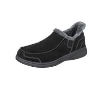 Orthofeet Men's Orthopedic Leather Vito Hands-Free Slipper, Black, Size 10
