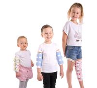 OrthoGaiter® Kids Arm & Leg Gaiters - Medically Approved Immobilising Sleeves for Rehab, Fixed Alignment & Self-Harm Reduction - Soft Breathable Padded Pair -Denim Pattern, Size XXS