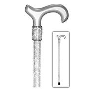 OrthoGlam “Silver Screen” Lightweight Crystal Rhinestone Bedazzled Fashion Cane - Fashionable Rhinestone Bling Wooden Walking Stick for Balance Assistance