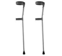 Orthologics™ Double Adjustable Crutches with Comfy Handle, Long/Tall Dual Liter 10 Position Height Adjustment Non Slip Feet with Locking Hoop Anti Slip Handle Adjustable Elbow Rest M10