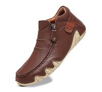 Orthopaedic Ankle Boots For Men Therapeutic Walking Shoes Slip On Hiking Camping Boots Comfortable Footwear (Coffee, 5)