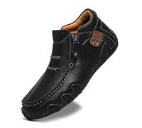 Orthopaedic Ankle Boots For Men Therapeutic Walking Shoes Slip On Hiking Camping Boots Comfortable Footwear (Black, 5.5)