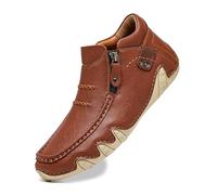 Orthopaedic Ankle Boots For Men Therapeutic Walking Shoes Slip On Hiking Camping Boots Comfortable Footwear (Brown, 5)