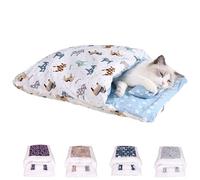 Orthopaedic Cat Sleeping Bag, The Soft and Warm Sleeping Bag for Cats, Cat Sleeping Bag, Removable and Washable Cat Cushion, Safety Feeling Pet Bed (Pony, M (within 3-10 pounds))