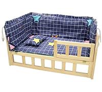 Orthopaedic Dog Bed, Elevated Cooling Bed for Arthritis Relief, Square Wooden Design with Guardrail, Washable Soft Mattress for Large Medium Small Pets