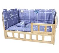 Orthopaedic Dog Bed, Elevated Cooling Bed for Arthritis Relief, Square Wooden Design with Guardrail, Washable Soft Mattress for Large Medium Small Pets