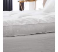 Orthopaedic Extra Thick 5 Cms Air Flow Micro Fibre Mattress Topper Helps Ease Aches and Pains While Sleeping - Double Bed 135 x 200 Cms with Elastic Corner Straps Machine Washable