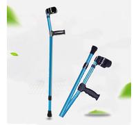 Orthopaedic Folding Crutches Adult Crutches, Adjustable Lightweight Aluminium Crutch, Extendable Walking Stick for Men and Women, Blue