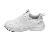 Orthopaedic Jogging Shoes Men's Trainers Men's Waterproof Soft Soles Running Shoes Stretch Platform Stretch Trainers Comfortable Tennis Shoes Lightweight Hiking Shoes Laces Sports Shoes, White, 8.5 UK