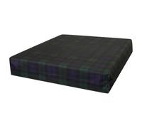 Orthopaedic Memory Foam Seat Pad Cushion Pressure Relief for Office Chairs, Cars, Wheelchairs & Mobility Scooters Waterproof Zipped Cover (Green Check, 22" x 20" x 3")