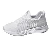 Orthopaedic Running Shoes, Women's Breathable Mesh Tennis Shoes, Lightweight Athletics Shoes, Non-Slip Sports Shoes, Comfortable Hiking Shoes, Lace-Up Flat Shoes, Outdoor Leisure Shoes, gray, 6 UK