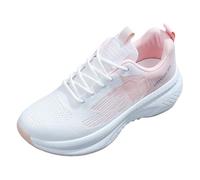 Orthopaedic Running Shoes Women's Flat Lace-Up Low Shoes Platform Mesh Breathable Fitness Shoes Workout Gym Shoes Lightweight Comfortable Tennis Shoes Non-Slip Jogging Shoes Fashion Casual Shoes, pink